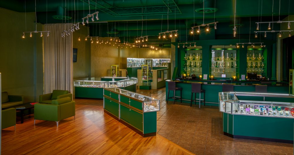 Green Fire glass gallery interior, Lincoln Nebraska